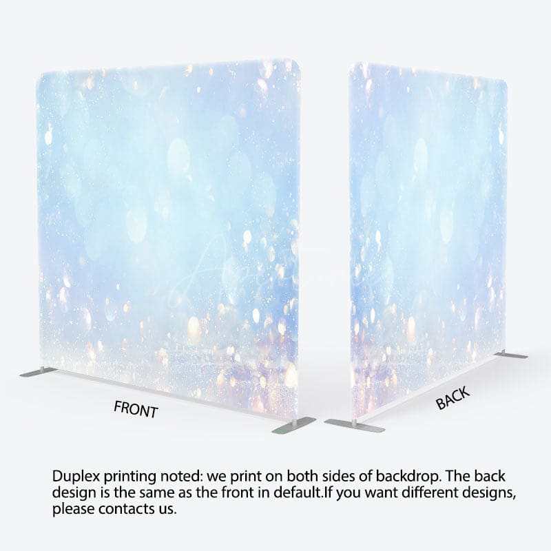 Aperturee - Aperturee Blurred Light Blue Bokeh Square Tension Backdrop