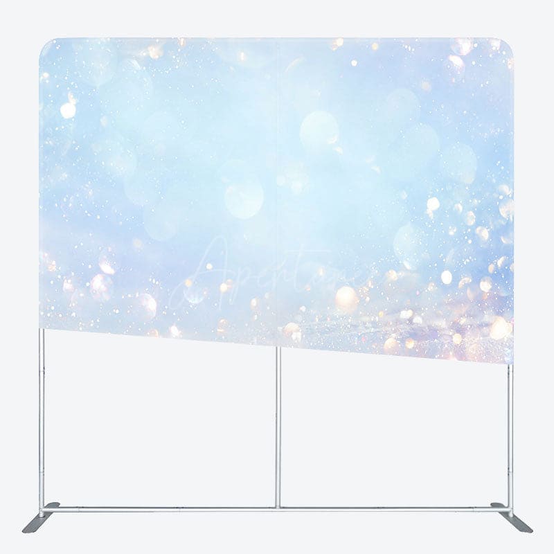 Aperturee - Aperturee Blurred Light Blue Bokeh Square Tension Backdrop