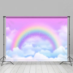 Aperturee - Aperturee Blurry Colorful Sky Rainbow Cake Smash Photo Backdrop