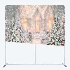 Aperturee - Aperturee Blurry Snowy Wild Elk Christmas Pillow Case Backdrop