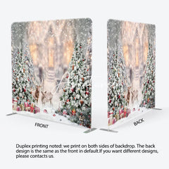 Aperturee - Aperturee Blurry Snowy Wild Elk Christmas Pillow Case Backdrop