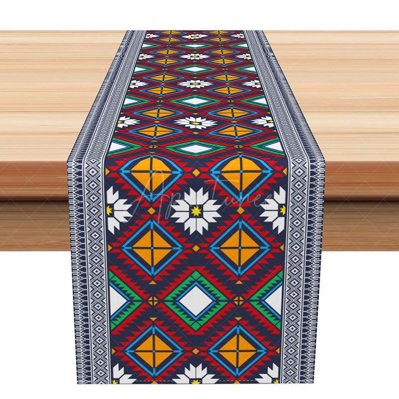 Aperturee - Aperturee Bohemian Mandala Table Runner Intricate Medallion Pattern for Spiritual and Boho Chic Dining Decor