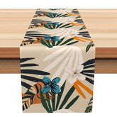 Aperturee - Aperturee Boho Abstract Earth Tone Table Runner Fine Art Geometric Design Fresh Modern Neutral Kitchen or Dining Decor