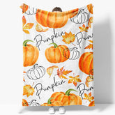 Aperturee - Aperturee Boho Autumn Pumpkin Custom Name Soft Warm Blanket