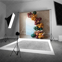 Aperturee - Aperturee Boho Balloon Arch Backdrop Fall Pumpkin Pampas Grass Background Autumn Harvest Birthday Baby Shower Decoration