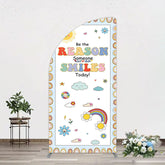 Aperturee - Aperturee Boho Be The Reason Someone Smiles Today Half Moon Arch Backdrop