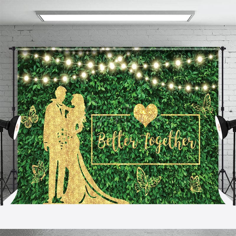 Aperturee - Aperturee Boho Better Together Glitter Lights Wedding Backdrop