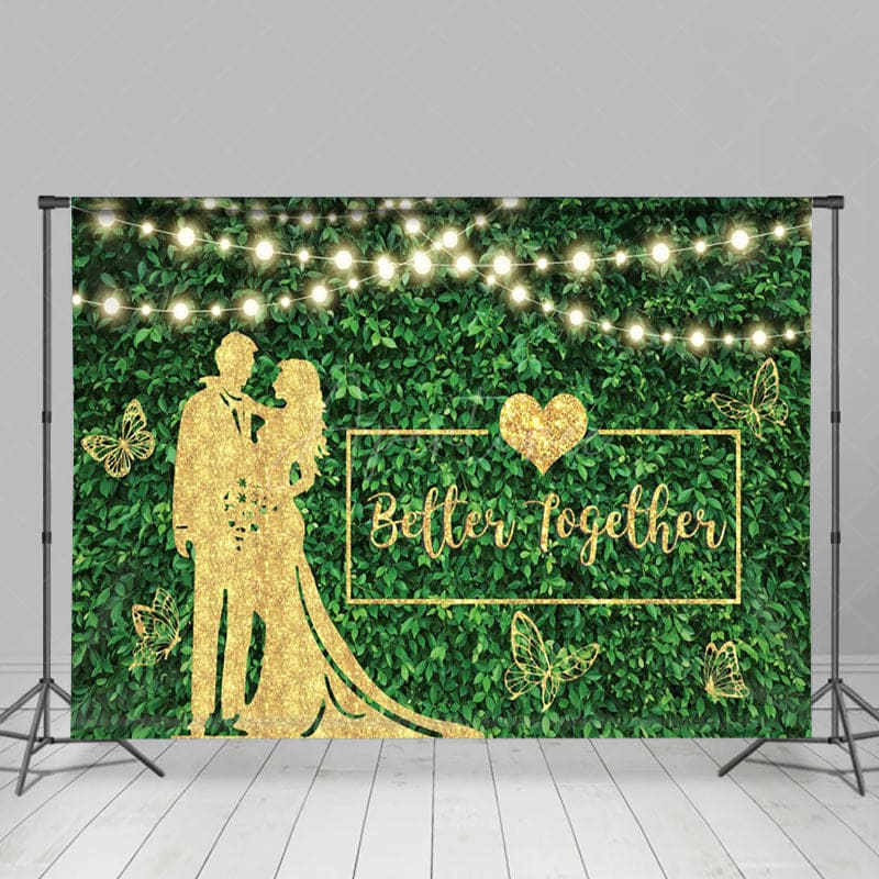 Aperturee - Aperturee Boho Better Together Glitter Lights Wedding Backdrop