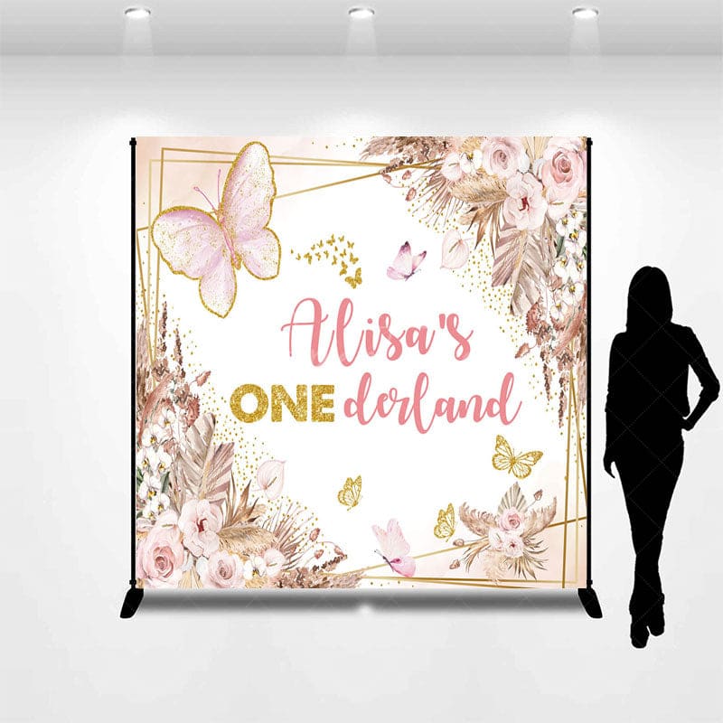 Aperturee - Aperturee Boho Butterfly Onederland Custom Birthday Backdrop