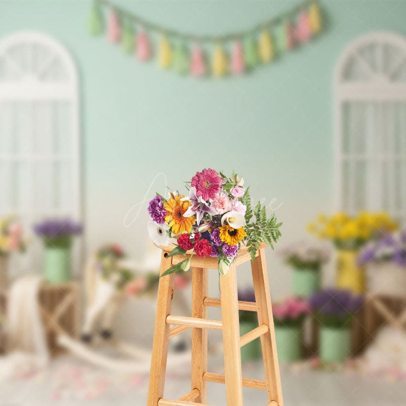 Aperturee - Aperturee Boho Carrousel Floral And Fresh Wedding Backdrop