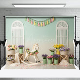 Aperturee - Aperturee Boho Carrousel Floral And Fresh Wedding Backdrop