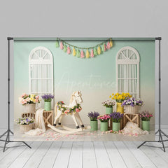 Aperturee - Aperturee Boho Carrousel Floral And Fresh Wedding Backdrop