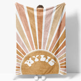 Aperturee - Aperturee Boho Colorful Rainbow Sunlight Custom Name Blanket