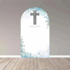 Aperturee - Aperturee Boho Floral Baptism Arch Backdrop Delicate Flower for Christening Party Spring Garden Photo Decor for Kids