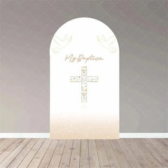 Aperturee - Aperturee Boho Floral Baptism Arch Backdrop Delicate Flower for Christening Party Spring Garden Photo Decor for Kids