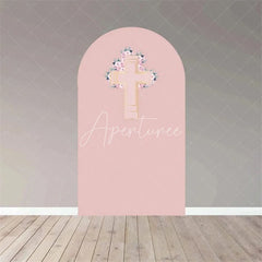 Aperturee - Aperturee Boho Floral Baptism Arch Backdrop Delicate Flower for Christening Party Spring Garden Photo Decor for Kids