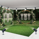 Aperturee - Aperturee Boho Floral Circular Wedding Decor Room Set Backdrop