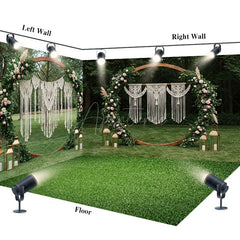 Aperturee - Aperturee Boho Floral Circular Wedding Decor Room Set Backdrop