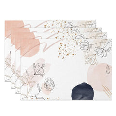 Aperturee - Aperturee Boho Floral Fine Art Sweet Color Set of 4 Placemats