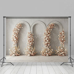 Aperturee - Aperturee Boho Floral Retro Wall Elegant Wedding Backdrop