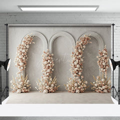 Aperturee - Aperturee Boho Floral Retro Wall Elegant Wedding Backdrop