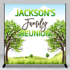 Aperturee - Aperturee Boho Green Tree Hill Custom Family Reunion Backdrop