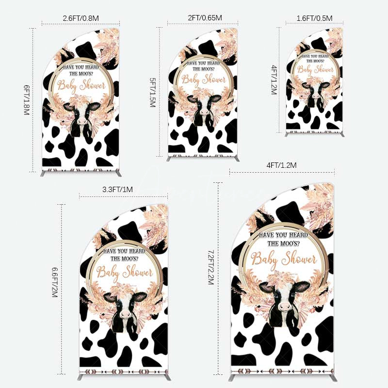 Aperturee Aperturee Boho Have You Heard The Moos Baby Shower Half Moon Arch Backdrop