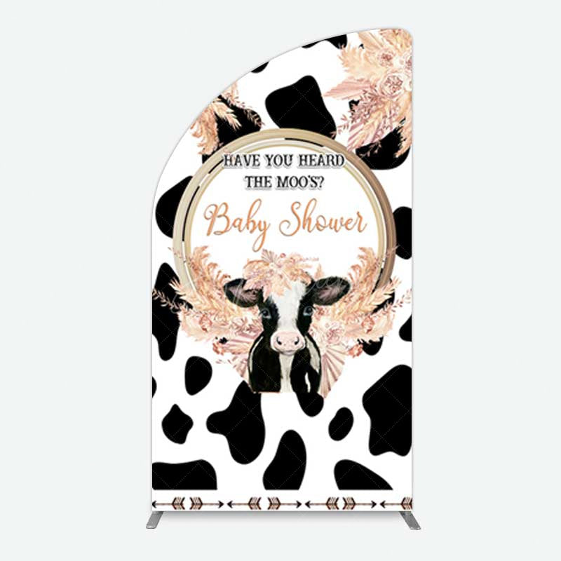 Aperturee Aperturee Boho Have You Heard The Moos Baby Shower Half Moon Arch Backdrop