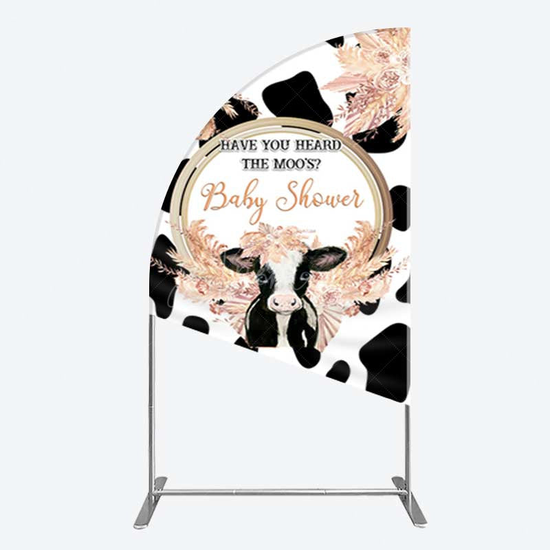 Aperturee Aperturee Boho Have You Heard The Moos Baby Shower Half Moon Arch Backdrop