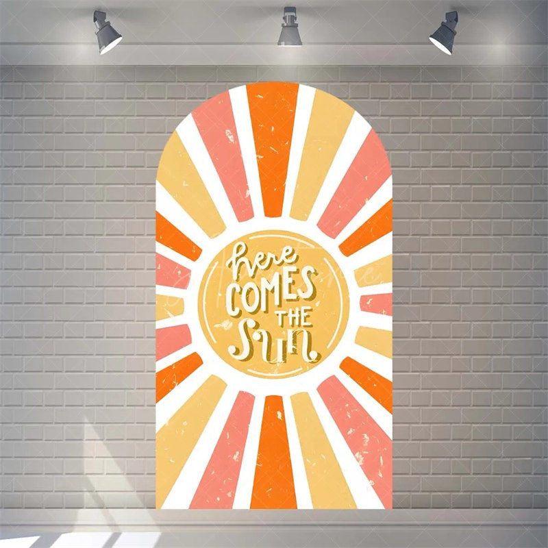 Aperturee - Aperturee Boho Here Comes The Son Baby Shower Arch Backdrop Vibrant Rianbow And Sun Rays Boys Party Photo Prop