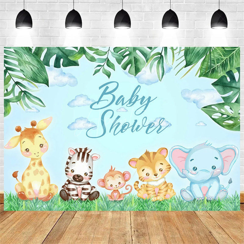 Aperturee Aperturee Boho Jungle Safari Animals Backdrop Adventure for Baby Shower or Birthday Party Photo Prop Decor