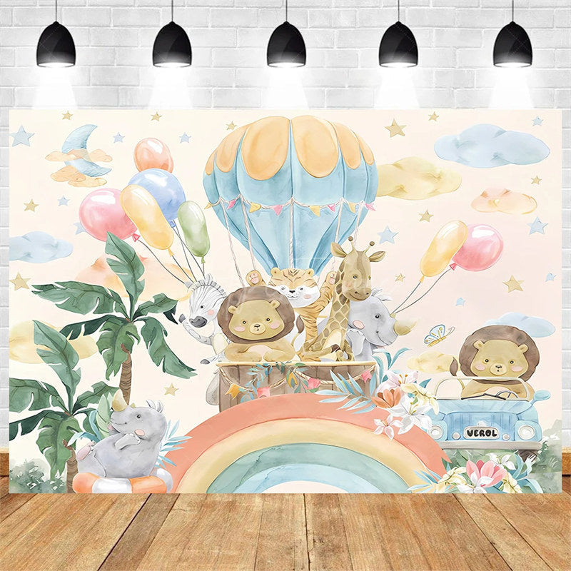 Aperturee Aperturee Boho Jungle Safari Animals Backdrop Adventure for Baby Shower or Birthday Party Photo Prop Decor