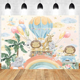 Aperturee Aperturee Boho Jungle Safari Animals Backdrop Adventure for Baby Shower or Birthday Party Photo Prop Decor