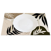 Aperturee - Aperturee Boho Leaves Elegant Party Decor Set of 4 Placemats