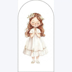 Aperturee - Aperturee Boho Little Princess Arch Backdrop Floral Birthday for Girls Party Whimsical Photo Booth Decor with Flowers