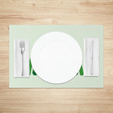 Aperturee - Aperturee Boho Lucky Rainbow Set of 4 Placemats St. Patricks Day Plaid Rainbow and Mint Green Table Mats