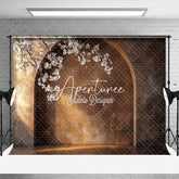 Aperturee - Aperturee Boho Retro Arch Floral Wedding Photography Backdrop