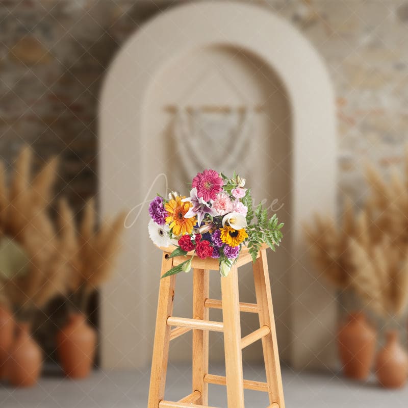 Aperturee - Aperturee Boho Retro Old Style Wall Elegant Wedding Backdrop