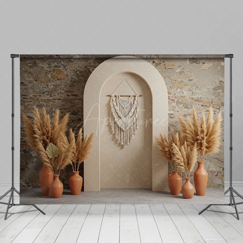 Aperturee - Aperturee Boho Retro Old Style Wall Elegant Wedding Backdrop
