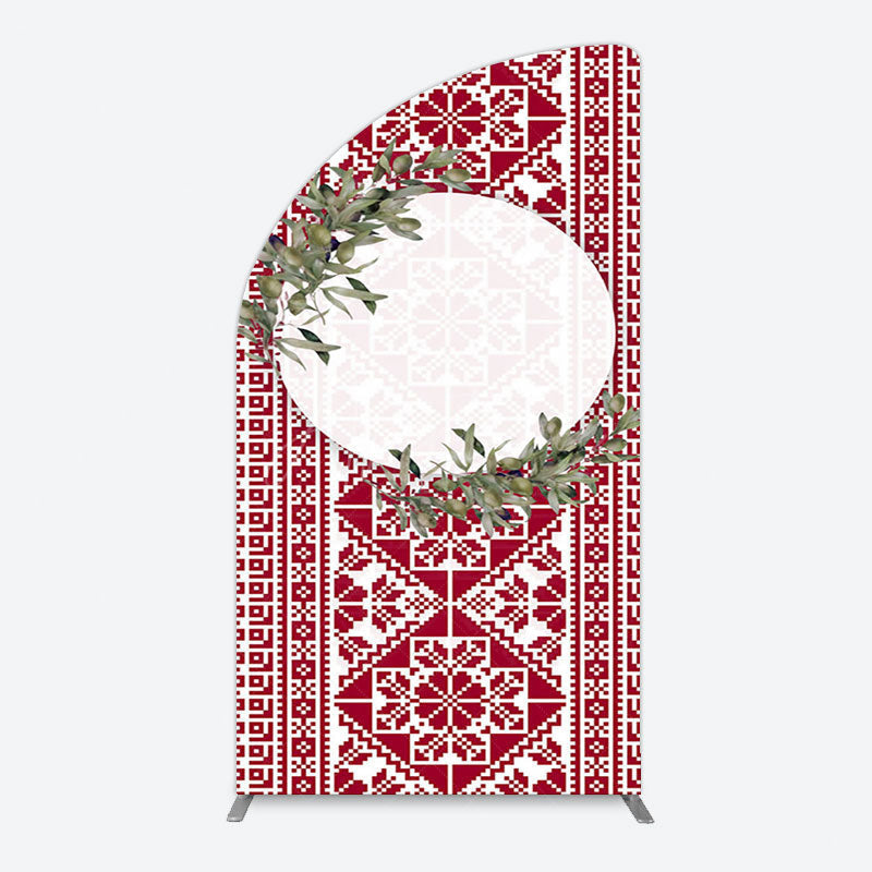 Aperturee - Aperturee Boho Slovakia Pattern Sweet Wedding Half Moon Arch Backdrop