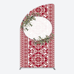 Aperturee - Aperturee Boho Slovakia Pattern Sweet Wedding Half Moon Arch Backdrop