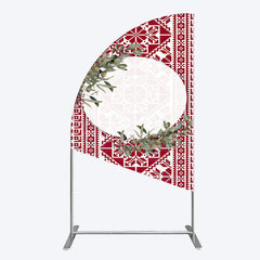 Aperturee - Aperturee Boho Slovakia Pattern Sweet Wedding Half Moon Arch Backdrop