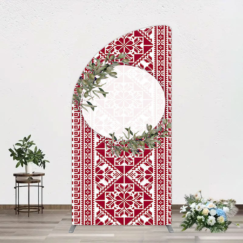 Aperturee - Aperturee Boho Slovakia Pattern Sweet Wedding Half Moon Arch Backdrop