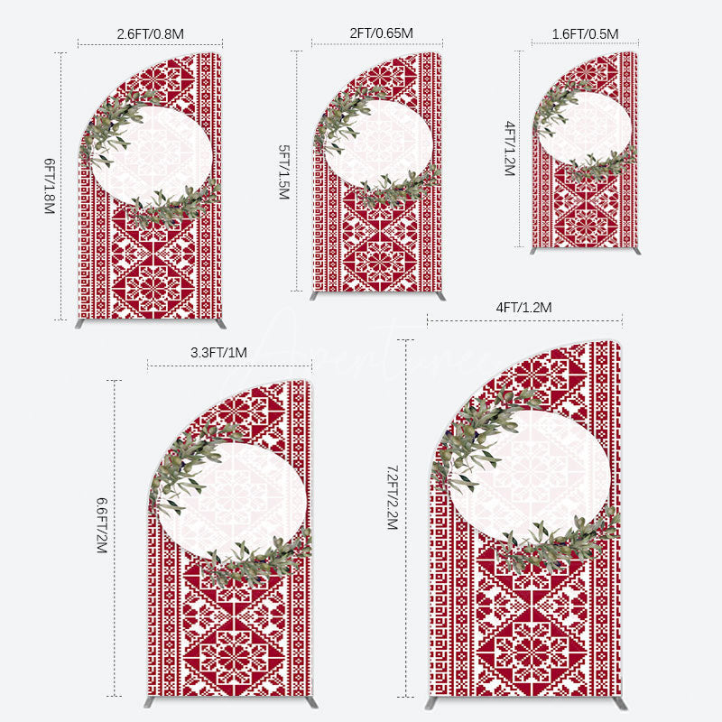 Aperturee - Aperturee Boho Slovakia Pattern Sweet Wedding Half Moon Arch Backdrop