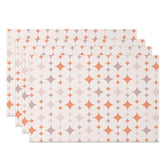 Aperturee - Aperturee Boho Sparkle Stars Pattern Dining Set of 4 Placemats
