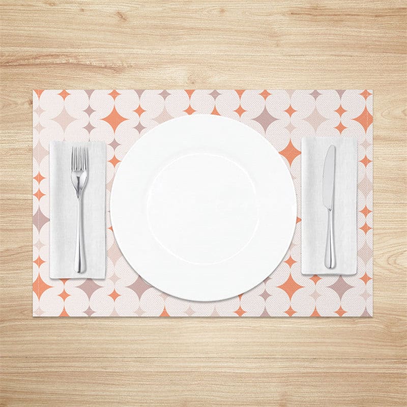 Aperturee - Aperturee Boho Sparkle Stars Pattern Dining Set of 4 Placemats