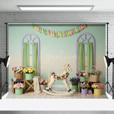Aperturee - Aperturee Boho Sweet Floral Carrousel Fresh Wedding Backdrop