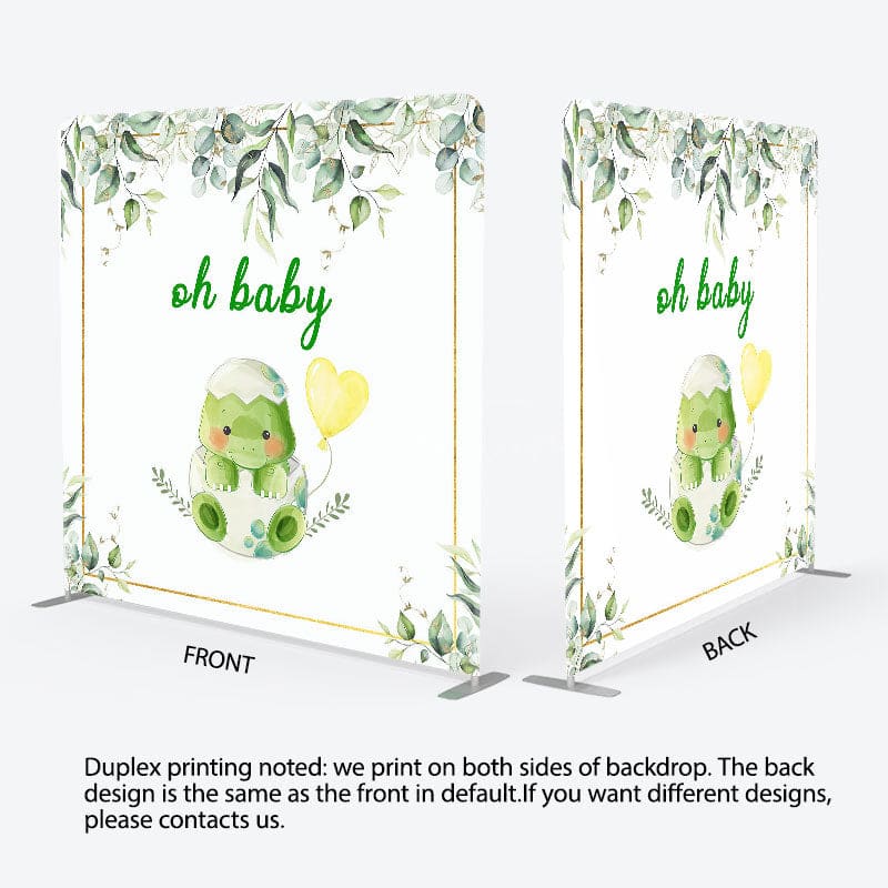 Aperturee - Aperturee Boho Sweet Turtle Baby Shower Square Tension Backdrop