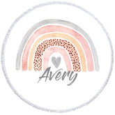 Aperturee - Aperturee Boho Watercolor Rainbow Pattern Round Beach Towel