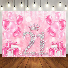 Aperturee - Aperturee Bokeh Balloon Gifts Crown 21st Birthday Backdrop